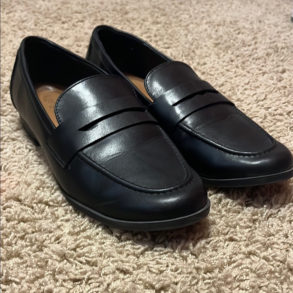 Kensie Men's Black Leather Slip-On Loafers